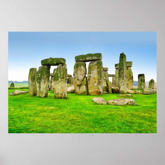 Poster Stonehenge antique Stones debout en Art d'été (Devant)