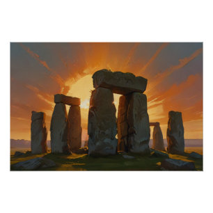 Poster Stonehenge au lever du soleil
