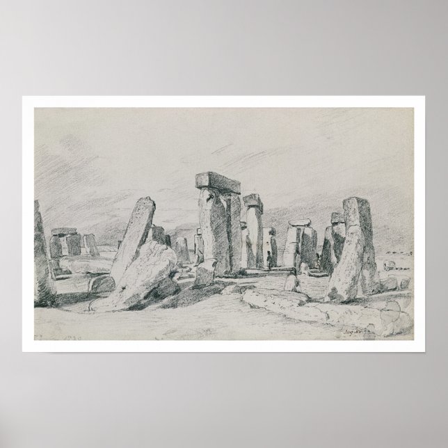 Poster Stonehenge, Wiltshire, 1820 (dessin) (Devant)
