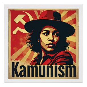 Poster Stop Kamunism Harris Walz 2024 Camarade Kamala