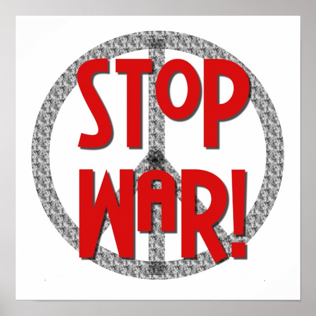 Poster Stop War Peace Symbol T-shirts and Gifts (Devant)