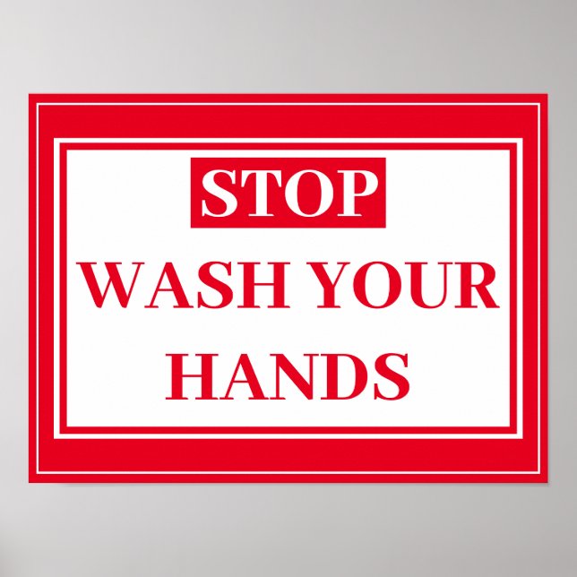 Poster - STOP WASH YOUR HANDS (Devant)
