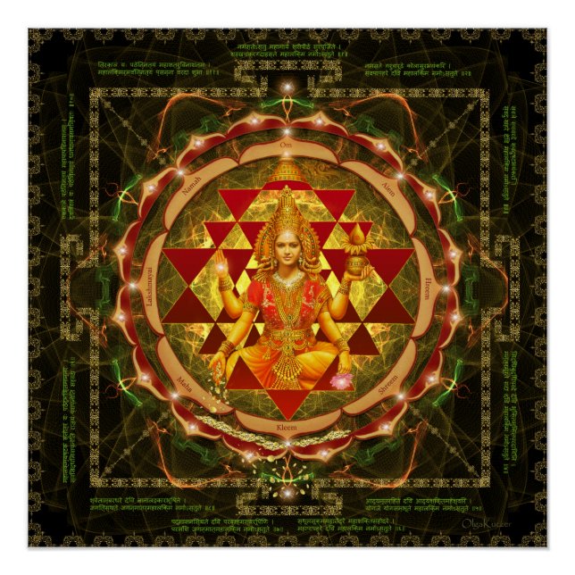 Poster Stotram sur Devi Lakshmi - Shri Yantra- Mahalakshm (Devant)