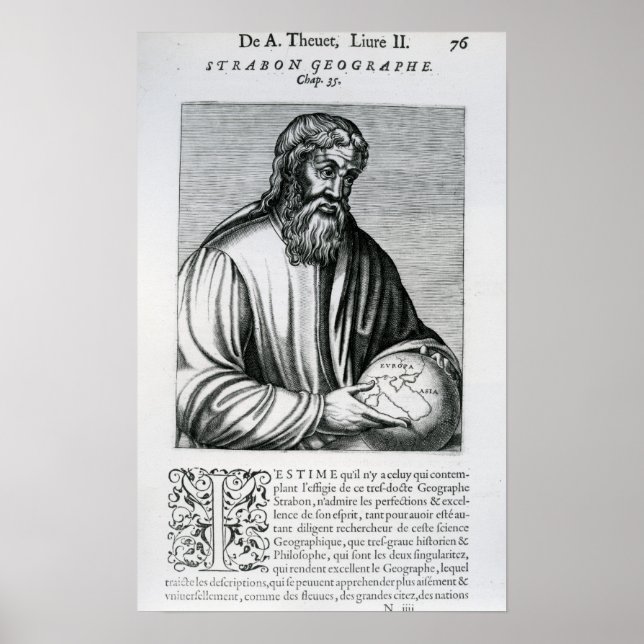 Poster Strabo, illustration de Andre Thevet (Devant)