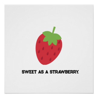 Poster Strawberry Cute Fruit-Themed