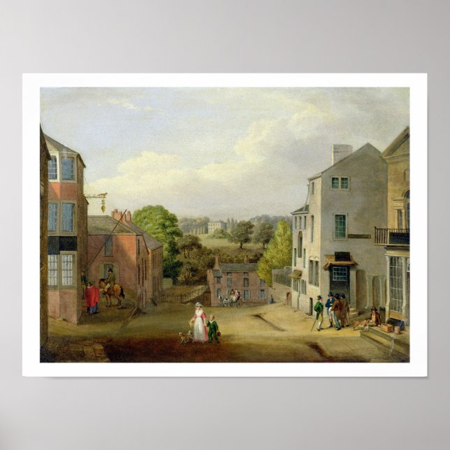 Poster Street Scene à Chorley, Lancashire, avec vue sur (Devant)