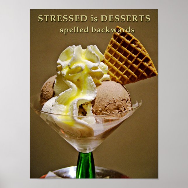 Poster STRESSED est DESSERTS orthographiés à l'envers (Devant)