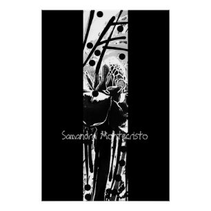 Poster Strictement Black & White Flower Band brill