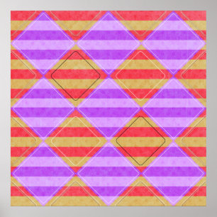 Poster Stripes, Diamants, Spot Motif par Shirley Taylor