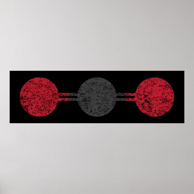 Poster Structure moléculaire du dioxyde de carbone (Devant)