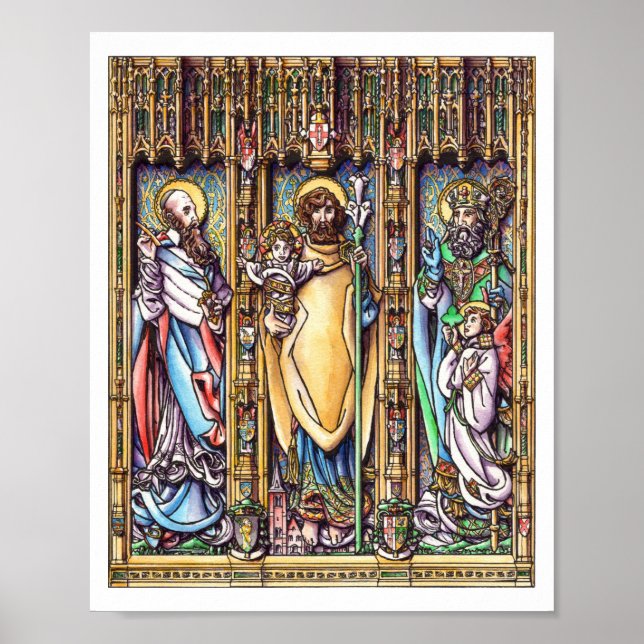 Poster Sts. Joseph, Francis de Sales & Patrick (Devant)