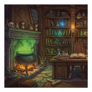 Poster Studio de sorcière antique à la maison