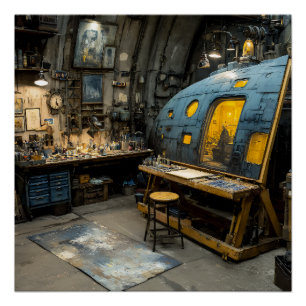Poster Studio de sous-marin d'artiste Steampunk Chaos