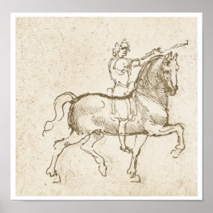 Poster Study of a Horseman, Leonardo Da Vinci