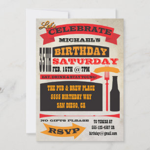 Poster Style 35e anniversaire Invitations