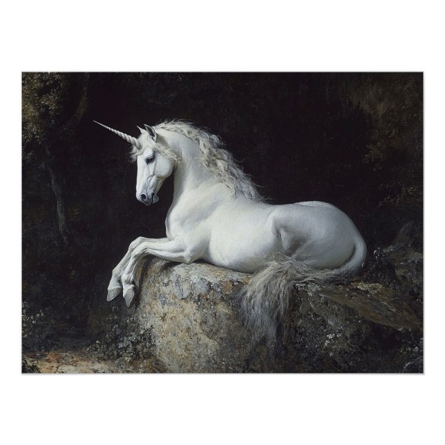 Poster Style antique Peinture Unicorne (Devant)
