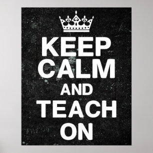Poster Style Chalkboard - Gardez Le Calme Enseigner Sur L