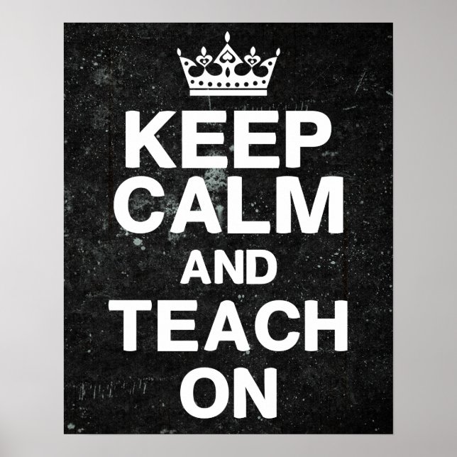 Poster Style Chalkboard - Gardez Le Calme Enseigner Sur L (Devant)
