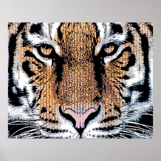 Poster Style de presse graphique Wild Tiger Portrait (Devant)