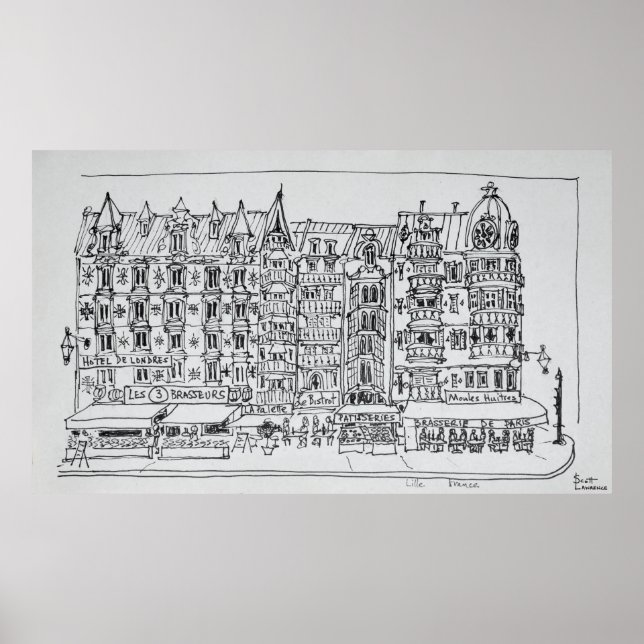 Poster Style Haussmann | Lille, France (Devant)