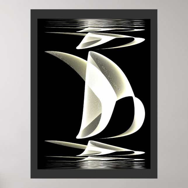 Poster Style noir et blanc Réflexion 2 (Devant)