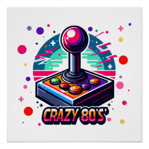 Poster style old school fou des années 80