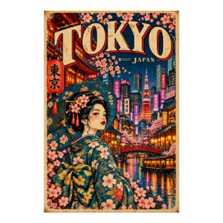 Poster Style Rétro de Tokyo