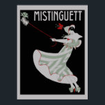 Poster Style rétro français des années 1920 Mistinguett 2<br><div class="desc">Besoin d'aide pour le redimensionnement (pouces ou centimètres) ? Contactez-nous Visualisez le bouton de contact quelques lignes au-dessus de cette description. Qualité d'image élevée (jusqu'aux plus grandes tailles de Zazzle et plus) remake d'une publicité française vintage des années 1910-1920 pour Mistinguett, ici habillé d'une belle mode des années folles, portant...</div>