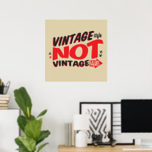 Poster Style vintage, Pas Valeurs