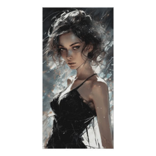 Poster Style vintage Petite robe noire AI Artwork LBD