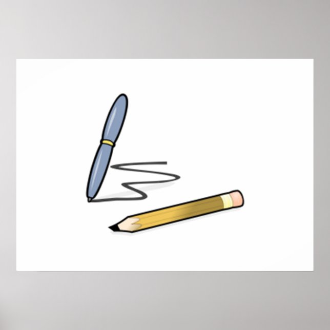 Poster Stylet et crayon (Devant)