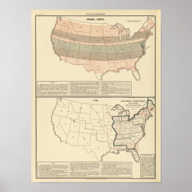 Poster Subventions originales de 1776 zone de peuplement (Devant)