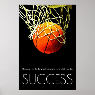 Poster Success Motivational Basketball Trendy