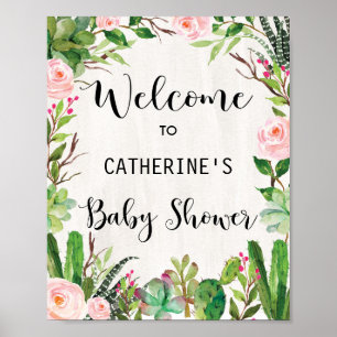 Poster Succulent de l'Affiche de bienvenue Baby sh