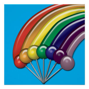 Poster Sucette arc-en-ciel vibrant Pop Art 