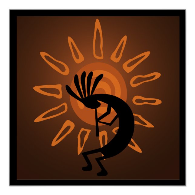 Poster sud-ouest Kokopelli Sun Rustic (Devant)