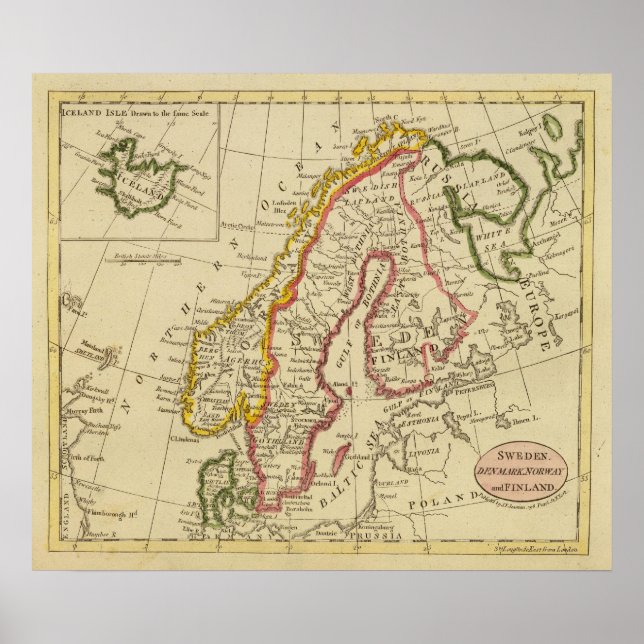 Poster Suède, Danemark, Norvège, Finlande, Islande (Devant)