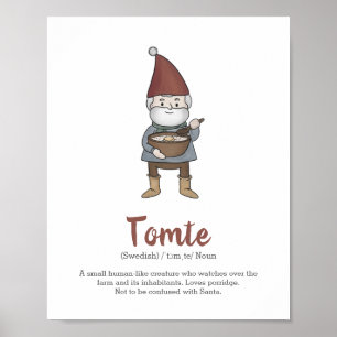Poster suédois de définition Tomte Gnome