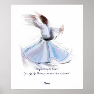 Poster Sufi Wisdom by Rumi & Whirling Dervish