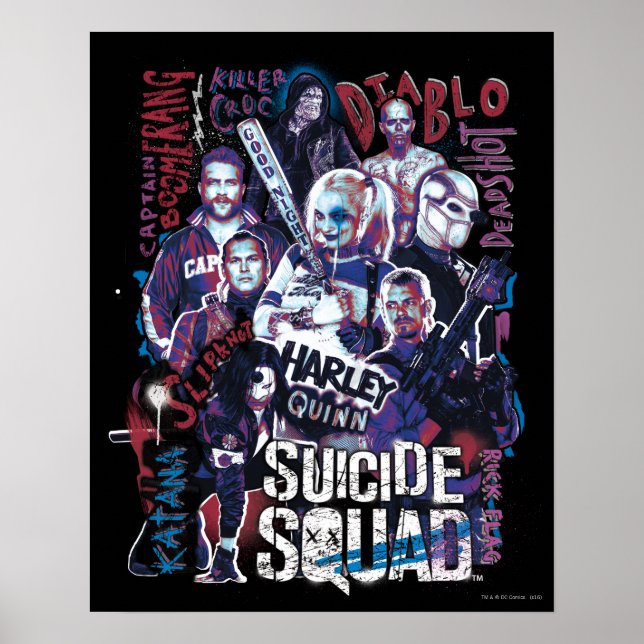 Poster Suicide Squad | Task Force X Typografy Photo (Devant)