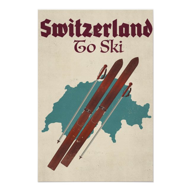 Poster Suisse Pour Skier (Devant)