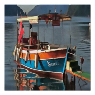 Poster Sultan Taxi Bateau Marmaris Art Nautique