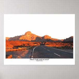 Poster Sumit de Teide de bâti au coucher du soleil