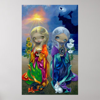 Poster Sun Child and Moon Child ART IMPRIMER fée déesse