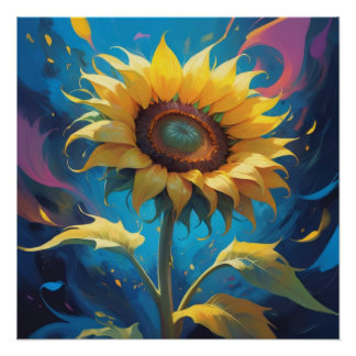 Poster sun flower painting