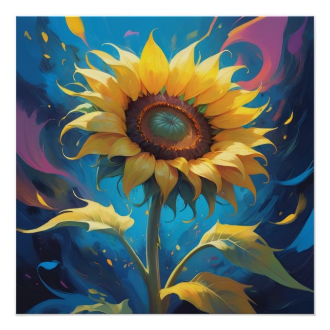 Poster sun flower painting (Devant)