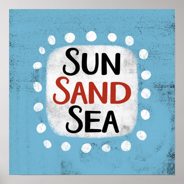 Poster Sun Sand Sea Wall Art (Devant)
