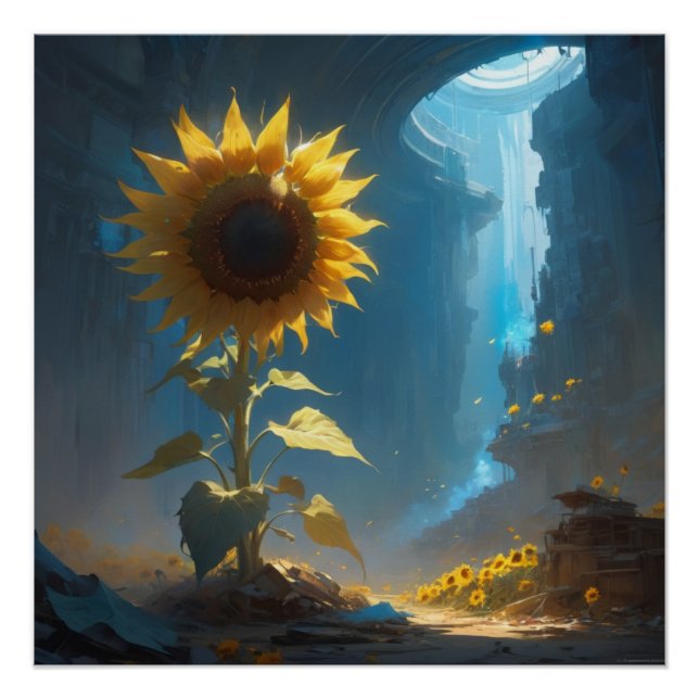 Poster sunflower wall art (Devant)