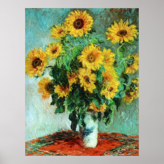 Poster Sunflowers par Claude Monet (Devant)