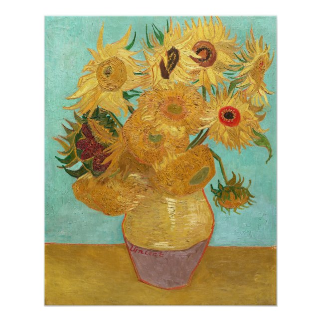 Poster Sunflowers Vincent van Gogh (Devant)